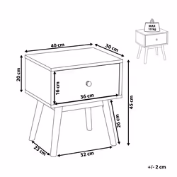 1 Drawer Bedside Table ARVADA Light Brown