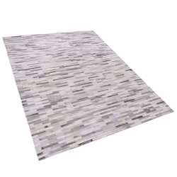 Area Rug 160 x 230 cm Leather Grey AHILLI