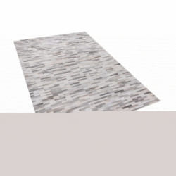 Area Rug 140 x 200 cm Leather Grey AHILLI