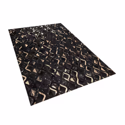 Area Rug 140 x 200 cm Black and Beige DEVELI