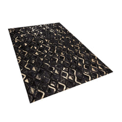 Area Rug 140 x 200 cm Black and Beige DEVELI