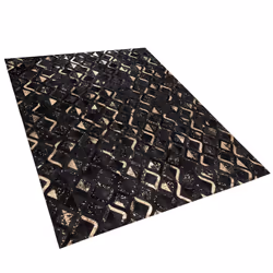 Area Rug 140 x 200 cm Black and Beige DEVELI