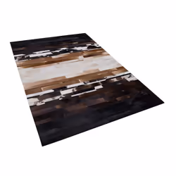 Area Rug 160 x 230 cm Leather Black Beige DALYAN