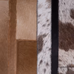 Area Rug 160 x 230 cm Leather Black Beige DALYAN