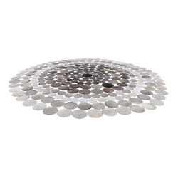 Round Rug Ã¸140 cm Leather Grey HILVAN