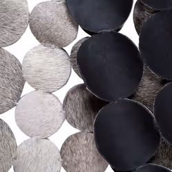 Round Rug Ã¸140 cm Leather Grey HILVAN