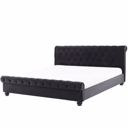 Bed Velvet AVALLON 180 x 200 cm (EU Super King) Black