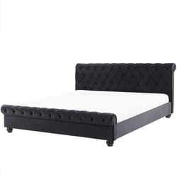 Bed Velvet AVALLON 180 x 200 cm (EU Super King) Black