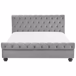 Bed Velvet AVALLON 180 x 200 cm (EU Super King) Grey - Additional view 4