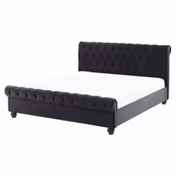 Bed Velvet AVALLON 160 x 200 cm (EU King Size) Black