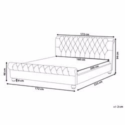 Bed Velvet AVALLON 160 x 200 cm (EU King Size) Black