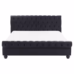Bed Velvet AVALLON 160 x 200 cm (EU King Size) Black