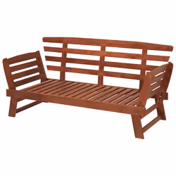 Garden Bench with Cushion PORTICI 210 cm Eucalyptus Wood Dark Brown/ Taupe
