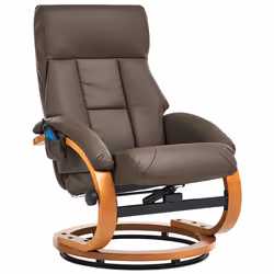 Massage Chair FORCE with Footstool Faux Leather Dark Brown