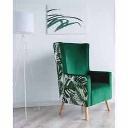 Wingback Chair ONEIDA Velvet Dark Green