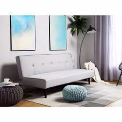 Sofa Bed VISBY Fabric Light Grey 3 Seater