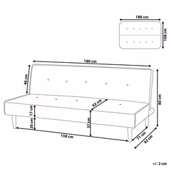 Sofa Bed VISBY Fabric Light Grey 3 Seater