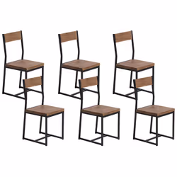 Set of 6 Dining Chairs LAREDO Brown/ Black