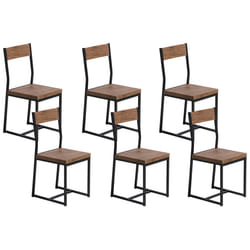 Set of 6 Dining Chairs LAREDO Brown/ Black