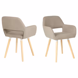 Set of 2 Dining Chairs CHICAGO Taupe - Additional view 2