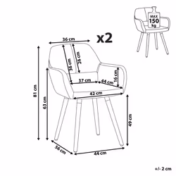 Set of 2 Dining Chairs CHICAGO Taupe - Additional view 4