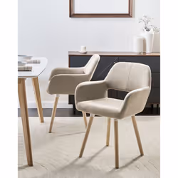 Set of 2 Dining Chairs CHICAGO Taupe - Additional view 5
