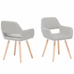 Set of 2 Dining Chairs CHICAGO Light Grey