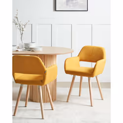Set of 2 Dining Chairs CHICAGO Mustard