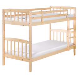 Bunk Bed Pine Wood REVIN 90 x 200 cm (EU Single) Light Brown