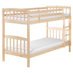 Bunk Bed Pine Wood REVIN 90 x 200 cm (EU Single) Light Brown