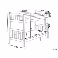 Bunk Bed Pine Wood REVIN 90 x 200 cm (EU Single) Light Brown
