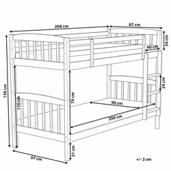 Bunk Bed Pine Wood REVIN 90 x 200 cm (EU Single) White