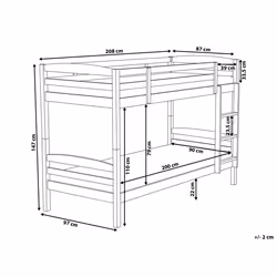Bunk Bed Pine Wood REGAT 90 x 200 cm (EU Single) White