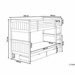 Bunk Bed Pine Wood ALBON 90 x 200 cm (EU Single) Light Brown