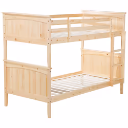 Bunk Bed Pine Wood ALBON 90 x 200 cm (EU Single) Light Brown