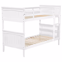 Bunk Bed Pine Wood ALBON 90 x 200 cm (EU Single) White