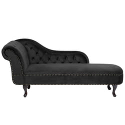 Left Hand Chaise Lounge NIMES Velvet Black