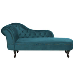 Left Hand Chaise Lounge NIMES Velvet Teal