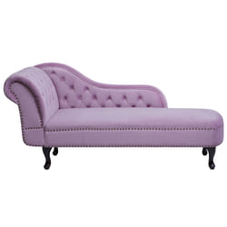 Left Hand Chaise Lounge NIMES Velvet Light Violet