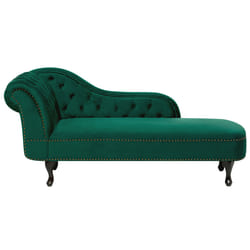 Left Hand Chaise Lounge NIMES Velvet Dark Green