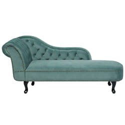 Left Hand Chaise Lounge NIMES Velvet Mint Green