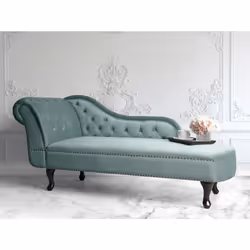 Left Hand Chaise Lounge NIMES Velvet Mint Green