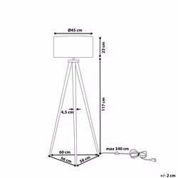 Floor Lamp NITRA Oak Wood Grey