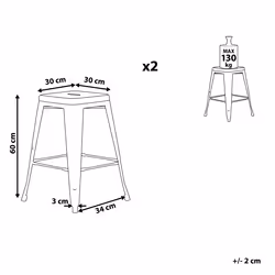 Set of 2 Bar Stools CABRILLO Metal White