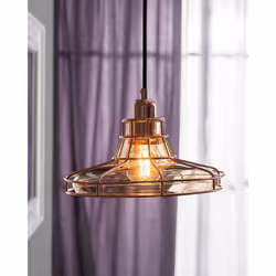Glass Pendant Lamp Copper TORRE