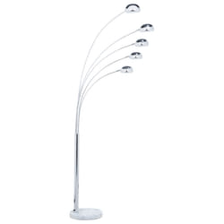 Floor Lamp FLINDERS Adjustable Metal Silver