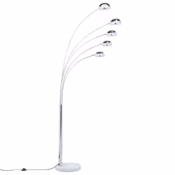 Floor Lamp FLINDERS Adjustable Metal Silver