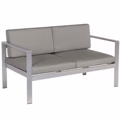 Garden Sofa 2 Seater SALERNO Metal Dark Grey