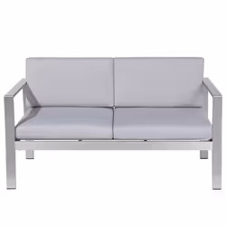 Garden Sofa 2 Seater SALERNO Metal Light Grey