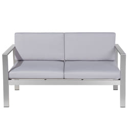 Garden Sofa 2 Seater SALERNO Metal Light Grey